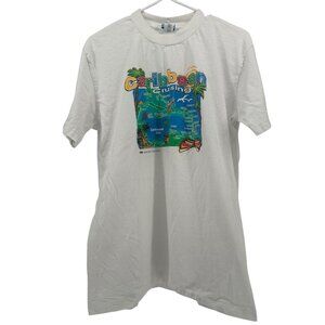 Vintage Caribbean Cruising‎ T Shirt by Princess Cruises Size Large Cotton White